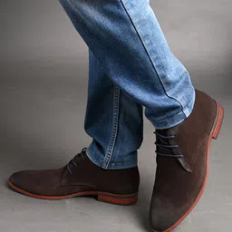 San Frissco Men Leather High Top Lace Up Boots-image-24