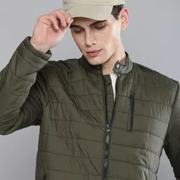 The Indian Garage Co Men Olive Green Padded Jacket-picture-45