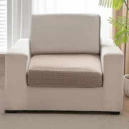 HOKIPO Brown Jacquard 1 Seater Sofa Seat Cover-image-79