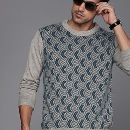 Raymond Men Chevron With Embroidered Detail Round Neck Pullover-picture-10