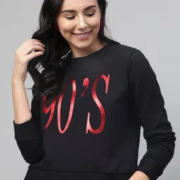 STREET 9 Women Black & Red Printed Sweatshirt-picture-32