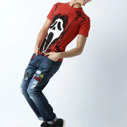 Huetrap Men Red Printed T-shirt-image-63