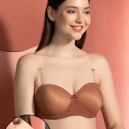 Clovia Beige Solid Underwired Lightly Padded Bra-image-26
