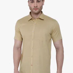 Southbay Men Khaki Custom Tailored Fit Self Design Formal Shirt-picture-23