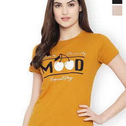Fabflee Women Multicoloured 3 V-Neck T-shirt-image-57