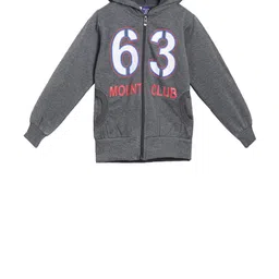 SWEET ANGEL Girls Grey Melange Printed Hooded Sweatshirt-image-30