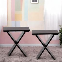 Ikiriya Black 2 Pieces Wooden Dark Mahagony Finish Rectangle Coffee Tables-picture-48