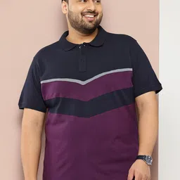 Sztori Plus Size Striped Polo Collar T-shirt-picture-31