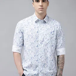 ColorPlus Contemporary Fit Floral Printed Pure Cotton Casual Shirt-image-0