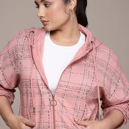 The Roadster Lifestyle Co. Plus-Size Checked Hooded Sweatshirt-picture-13