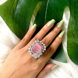 I Jewels Silver Plated & Square Shape Finger Ring-picture-18