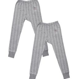 mack jonney VIMAL JONNEY Kids Pack Of 2 Grey Striped Thermal Bottoms-picture-45