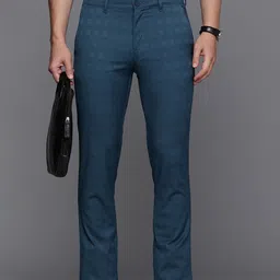 louis philippe ath.work Louis Philippe Ath Work Men Checked Super Slim Fit Trousers-picture-24