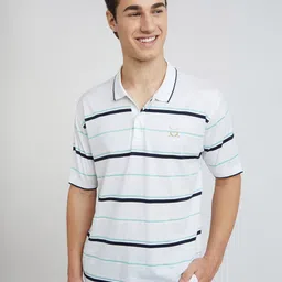 ColorPlus Men Striped Polo Collar Pockets T-shirt-picture-32