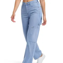 glitchez Women Mid-Rise Baggy Fit No Fade Cargos-picture-25
