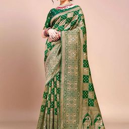 Mitera Ethnic Motifs Woven Design Organza Banarasi Saree-picture-43