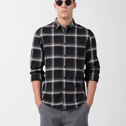 The Indian Garage Co Men Slim Fit Checkered Casual Shirt-image-87
