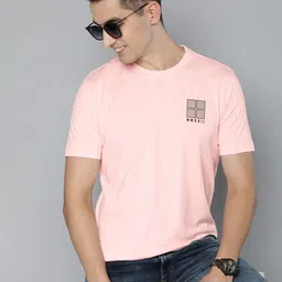HERE&NOW Men Peach-Coloured Pure Cotton T-shirt-picture-15