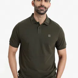 RARE RABBIT Men Clif Embroidered Solid Polo Collar T-Shirt-picture-36