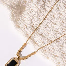Zaisha 18K Gold Plated Clavicle Gemstone Bar Necklace-picture-48