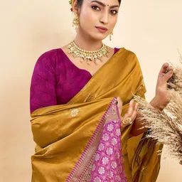 KALINI Woven Design Zari Silk Blend Kanjeevaram Saree-picture-15