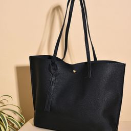 HAUTE SAUCE by Campus Sutra Black Structured Shoulder Bag-image-16