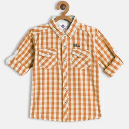TONYBOY Boys Orange Premium Checked Casual Shirt-picture-41