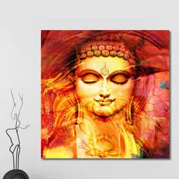 999Store Buddha face Canvas Wall Square Paintings Wall Art -9.4x9.4In-picture-25