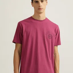 GANT Men Regular Fit Solid Round Neck Casual T-shirt-picture-53