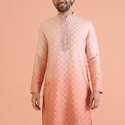 KISAH Men Ethnic Motifs Embellished Mirror Work Kurta-picture-45