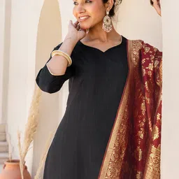 SANISA Women Regular Kurta with Trousers & With Dupatta-picture-35