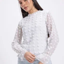 glitchez Dreamy Dobby Textured A-Line Top image 2