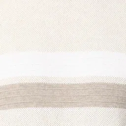 t-base Men Beige & White Striped Pullover Sweater image 3