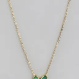 Carlton London 18kt Gold Plated Stainless Steel Green Enamel Heart Necklace image 4