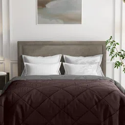 wakefit Brown & Grey Mild Winter 210 GSM Reversible Double Bed Comforter image 3