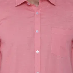 Southbay Men Pink Custom Tailored Fit Solid Formal Shirt image 3