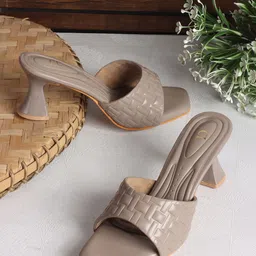 Carlton London Women Textured Block Heel Sandals image 5