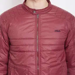 Adobe Men Maroon Striped Lightweight Padded Jacket image 2