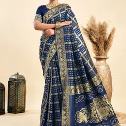 KALINI Woven Design Zari Silk Blend Kanjeevaram Saree-picture-25