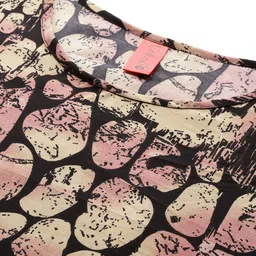 Cottinfab Abstract Print Kimono Sleeve Crepe Maxi Dress image 5