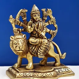 Exotic India Religious Eight Armed Blessing Goddess Durga Idol Showpiece image 4