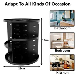 Aura Black 360 Rotating Desk Storage Organizer Tray image 3