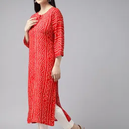 Aarika Women Tie-Up Neck Bandhani Printed Kurta image 4