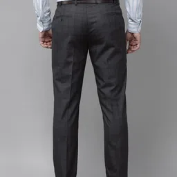 Park Avenue Men Blue Checked Smart Fit Trousers image 2