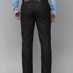 Park Avenue Men Black Checked Smart Fit Trousers image 2