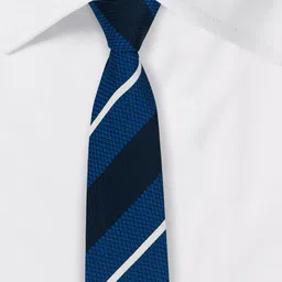 The Tie Hub Blue & White Striped Broad Tie image 3