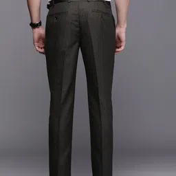 Raymond Men Grey Solid Slim Fit Trousers image 3