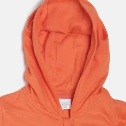 MINI KLUB Boys Orange Solid Hooded Sweatshirt image 2