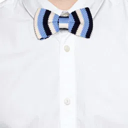 Tossido Men Blue & White Woven Design Bow Tie image 3