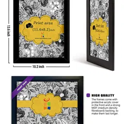 TIED RIBBONS Black Solid Single Wall Photo Frame image 3